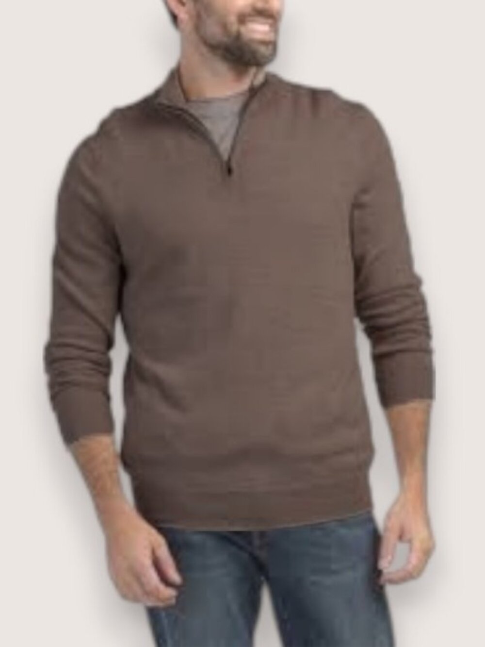 Christian Lacroix quarter zip cashmere pullover sweater brown men's size XL